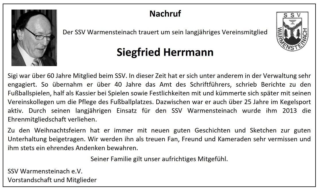 Nachruf Siegfried Herrmann